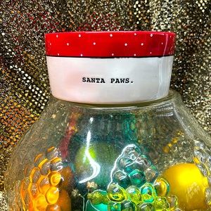 NWT Rae Dunn “Santa Paws” dog / puppy bowl — GIFTABLE